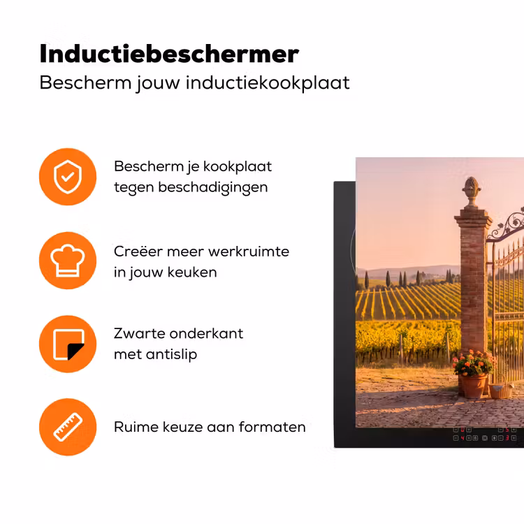 Poort - Landschap - Platteland - Zonlicht - Warm Inductie beschermer vinyl 3mm klein -zzzzzzz-td-ups