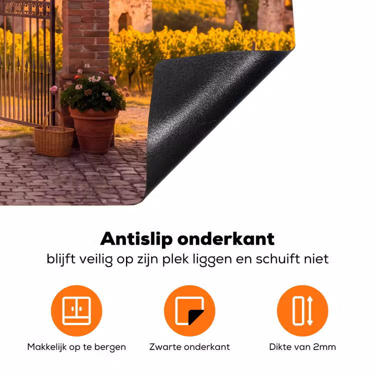 Poort - Landschap - Platteland - Zonlicht - Warm Inductie beschermer vinyl 3mm klein -zzzzzzz-td-onderkant