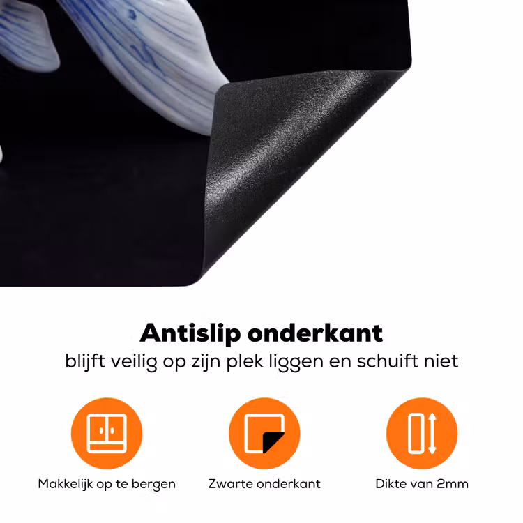 Porselein - Goudvis - Delfts - Blauw Inductie beschermer vinyl 3mm klein -zzzzzzz-td-onderkant