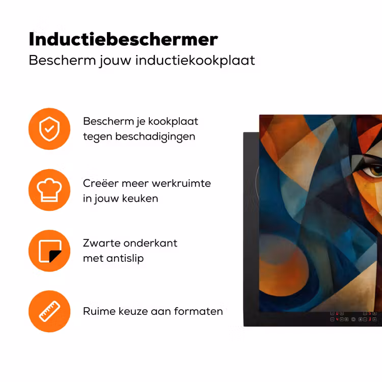 Portret - Abstract - Vormen Inductie beschermer vinyl 3mm klein -zzzzzzz-td-ups