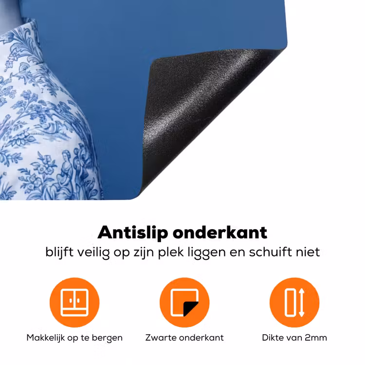 Portret - Klassiek - Wit - Blauw Inductie beschermer vinyl 3mm klein -zzzzzzz-td-onderkant