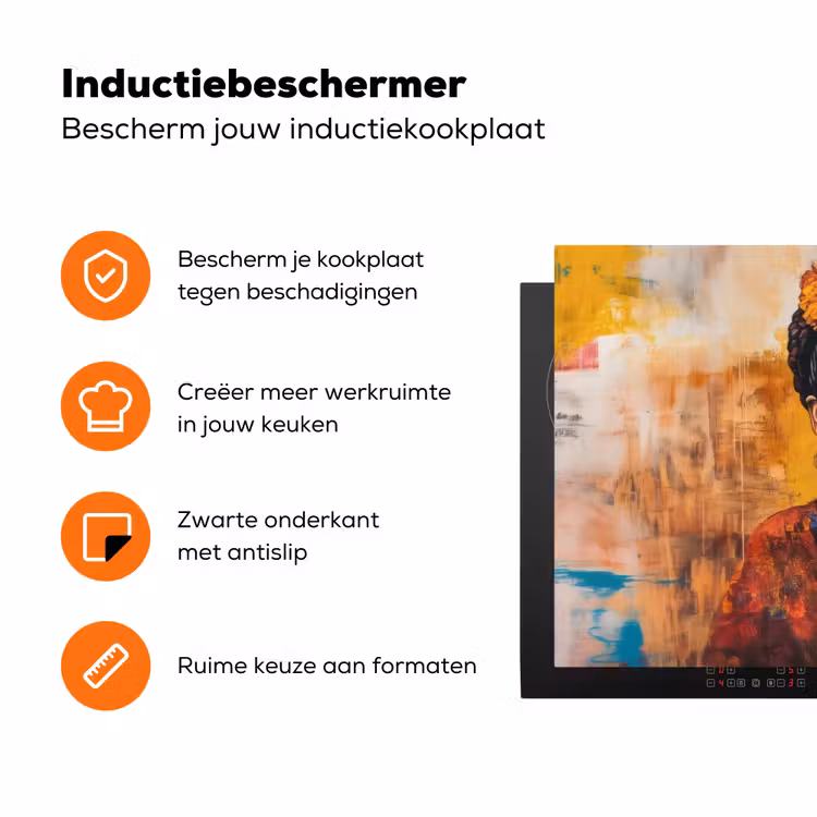 Portret - Sieraden - Schilderachtig Inductie beschermer vinyl 3mm klein -zzzzzzz-td-ups