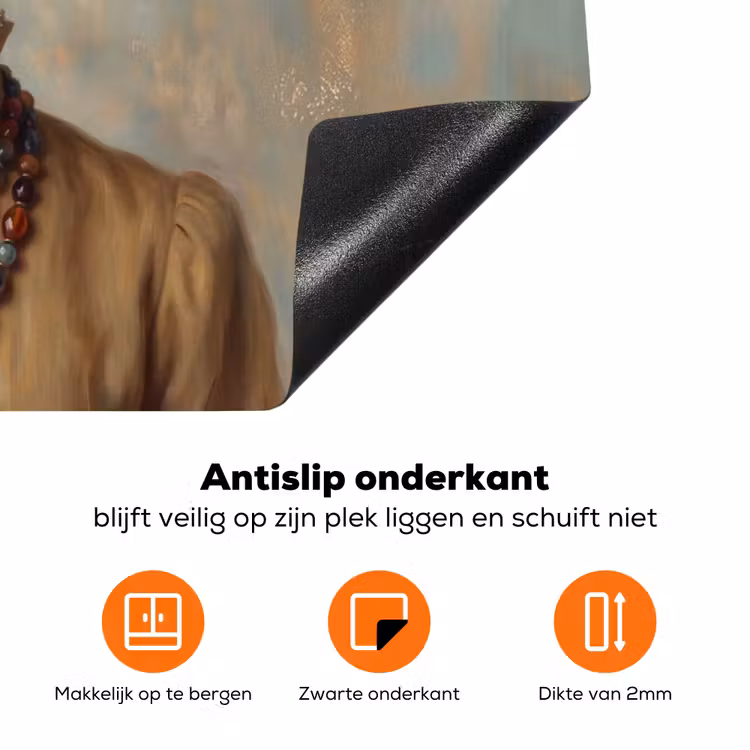 Portret - Vlinder - Kleurrijk Inductie beschermer vinyl 3mm klein -zzzzzzz-td-onderkant
