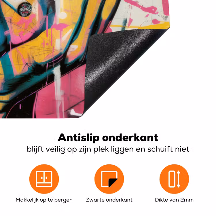 Portret - Vrouw - Abstract - Zonnebril Inductie beschermer vinyl 3mm klein -zzzzzzz-td-onderkant