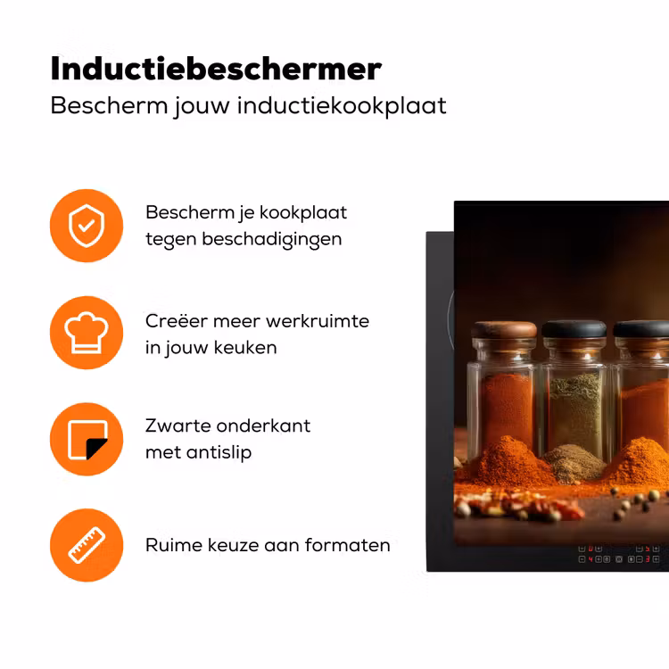 Potjes - Kruiden - Specerijen - Korrels Inductie beschermer vinyl 3mm klein -zzzzzzz-td-ups
