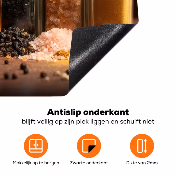 Potjes - Kruiden - Specerijen - Korrels Inductie beschermer vinyl 3mm klein -zzzzzzz-td-onderkant
