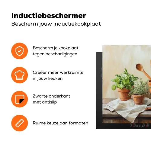 Potten - Kruiden - Hout Inductie beschermer vinyl 3mm klein -zzzzzzz-td-ups