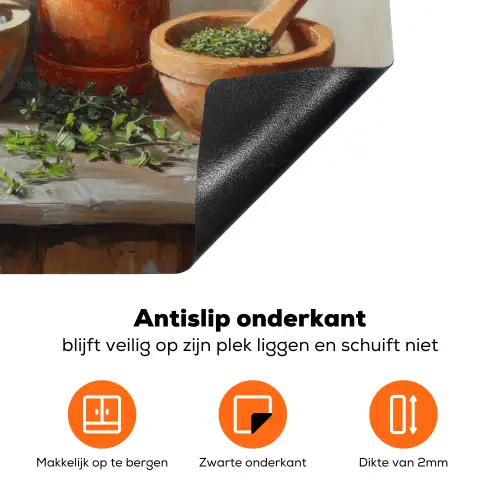 Potten - Kruiden - Hout Inductie beschermer vinyl 3mm klein -zzzzzzz-td-onderkant