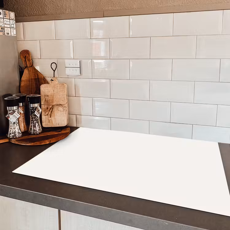 Pure - Alabaster - Wit Inductie beschermer vinyl 3mm klein 276 -sfeer3