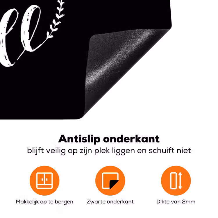 Quote - All you need is caffee - Zwart Inductie beschermer vinyl 3mm klein -zzzzzzz-td-onderkant