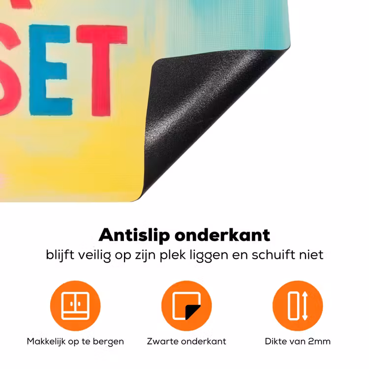 Quote - Lucky - Regenboogkleuren Inductie beschermer vinyl 3mm klein -zzzzzzz-td-onderkant