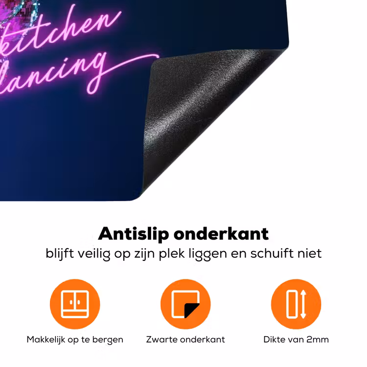 Quote - Neon - Disco - Druiven Inductie beschermer vinyl 3mm klein -zzzzzzz-td-onderkant