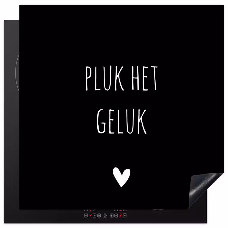 Quote - Spreuken - Pluk het geluk Inductie beschermer vinyl 3mm middel -3d