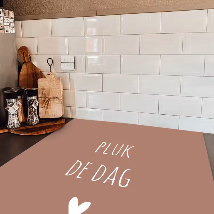 Quotes - Carpe diem - Pluk de dag - Spreuken Inductie beschermer vinyl 3mm middel -sfeer3