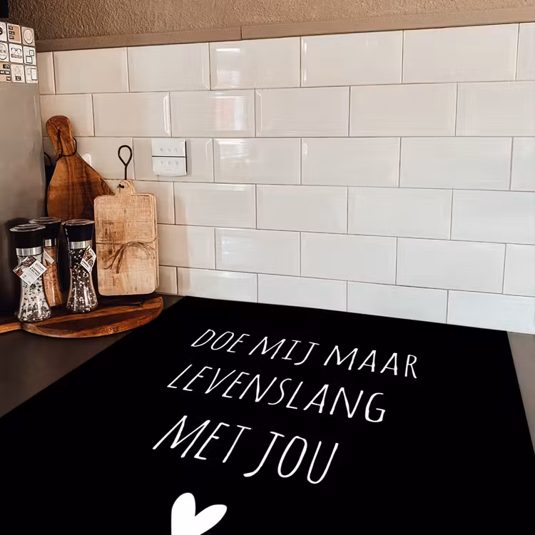 Quotes - Doe mij maar levenslang met jou - Spreuken Inductie beschermer vinyl 3mm middel -sfeer3