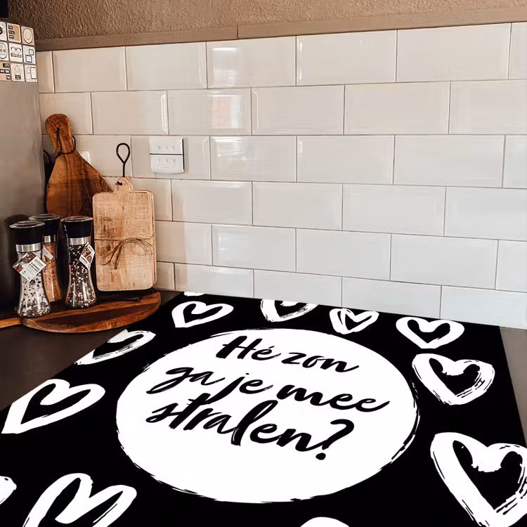 Quotes - Hé zon, ga je mee stralen? - Tekst - Zon - Zomer Inductie beschermer vinyl 3mm middel -sfeer3