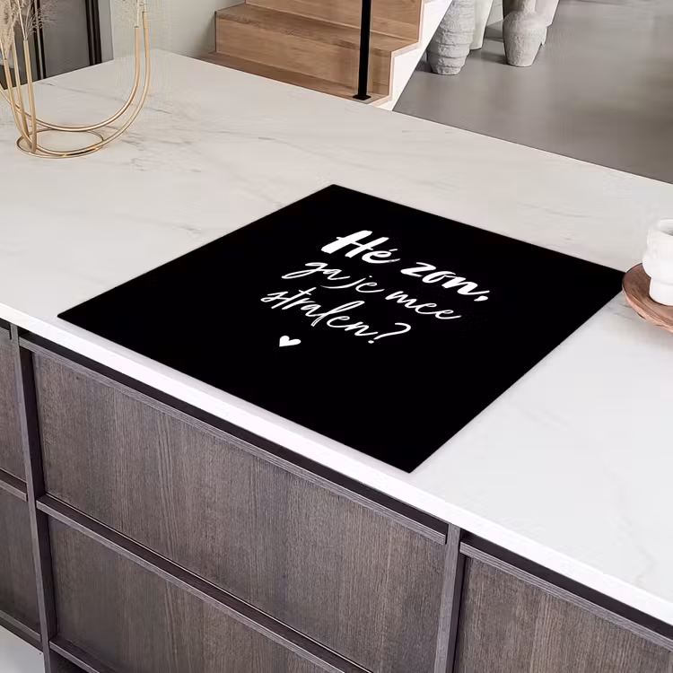 Quotes - Hé zon, ga je mee stralen? - Zomer - Tekst - Zon Inductie beschermer vinyl 3mm middel -sfeer8
