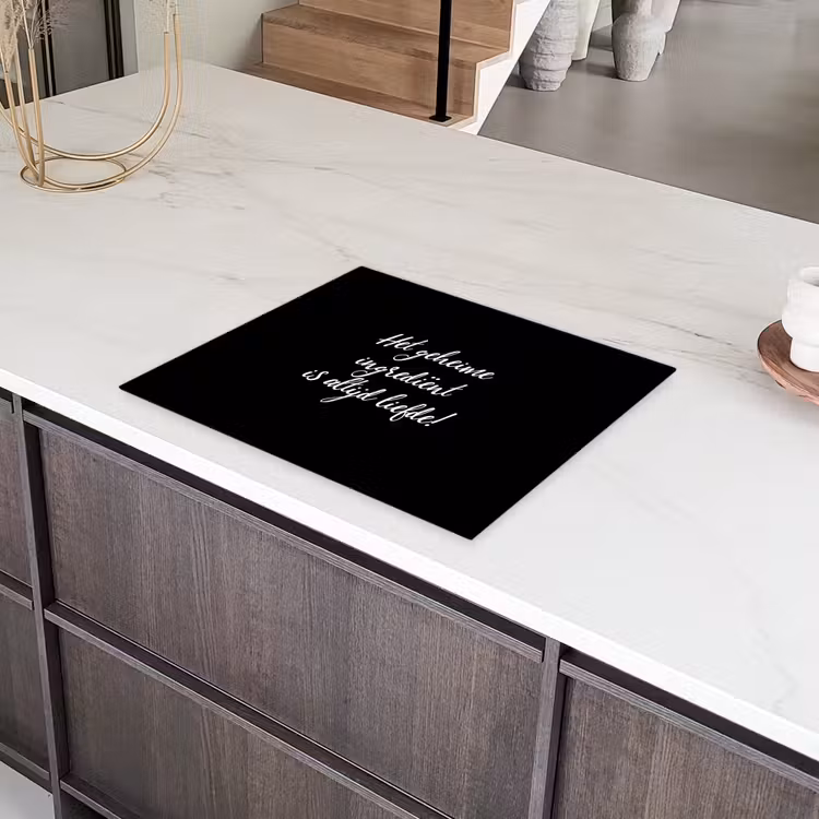 Quotes - Koken - Het geheime ingrediënt is altijd liefde! - Spreuken - Liefde Inductie beschermer vinyl 3mm groot -sfeer8
