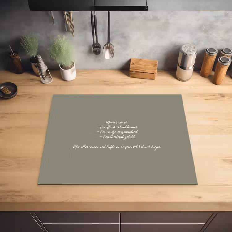 Quotes - Ma - Spreuken - Mama's recept - Koken Inductie beschermer vinyl 3mm groot -sfeer5
