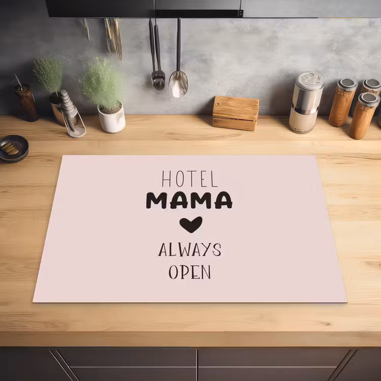 Quotes - Spreuken - Hotel mama always open - Mama Inductie beschermer vinyl 3mm klein -sfeer5