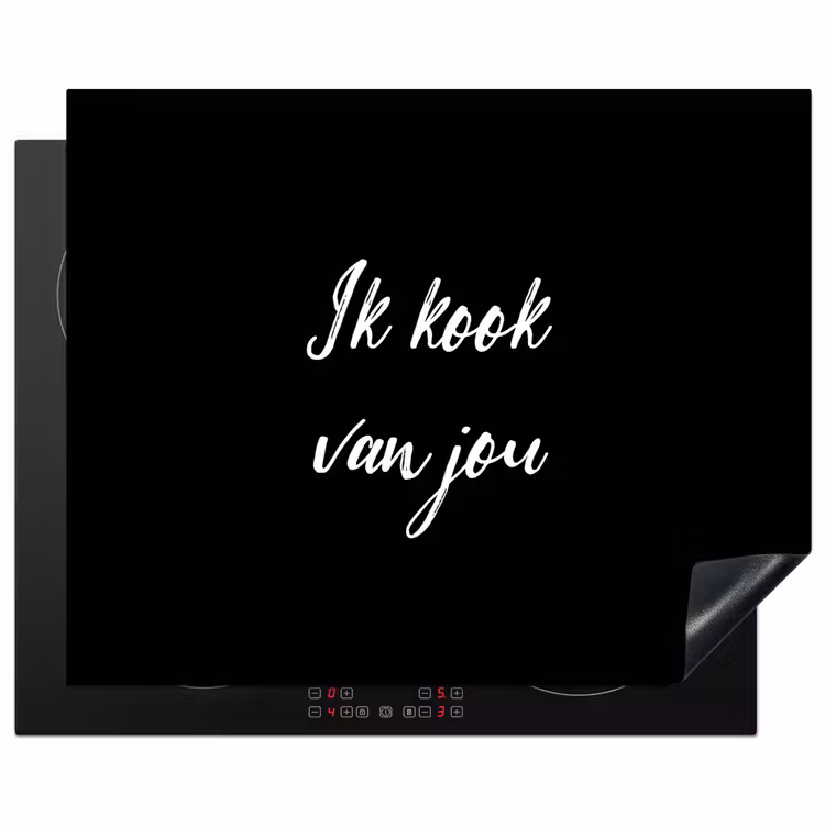 Quotes - Spreuken - Ik kook van jou - Liefde - Partner Inductie beschermer vinyl 3mm groot -3d
