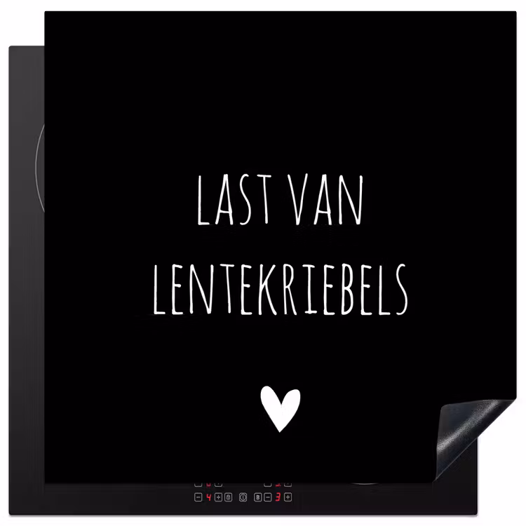 Quotes - Spreuken - Lentekriebels Inductie beschermer vinyl 3mm middel -3d