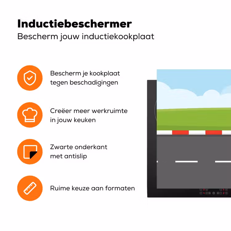 Racebaan - Illustratie - Sport - Kleurrijk Inductie beschermer vinyl 3mm klein -zzzzzzz-td-ups