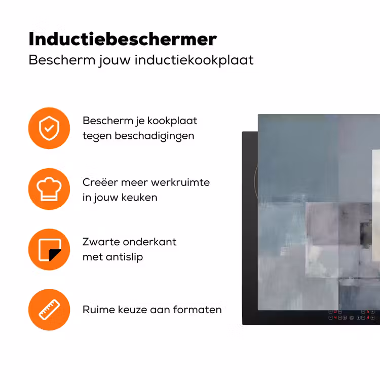 Rechthoeken - Abstract - Blauw Inductie beschermer vinyl 3mm klein -zzzzzzz-td-ups