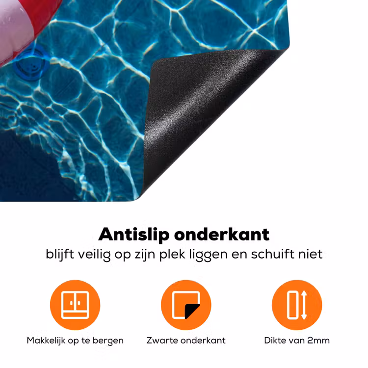 Recreatie - Water - Zomer - Rood - Wit Inductie beschermer vinyl 3mm klein -zzzzzzz-td-onderkant
