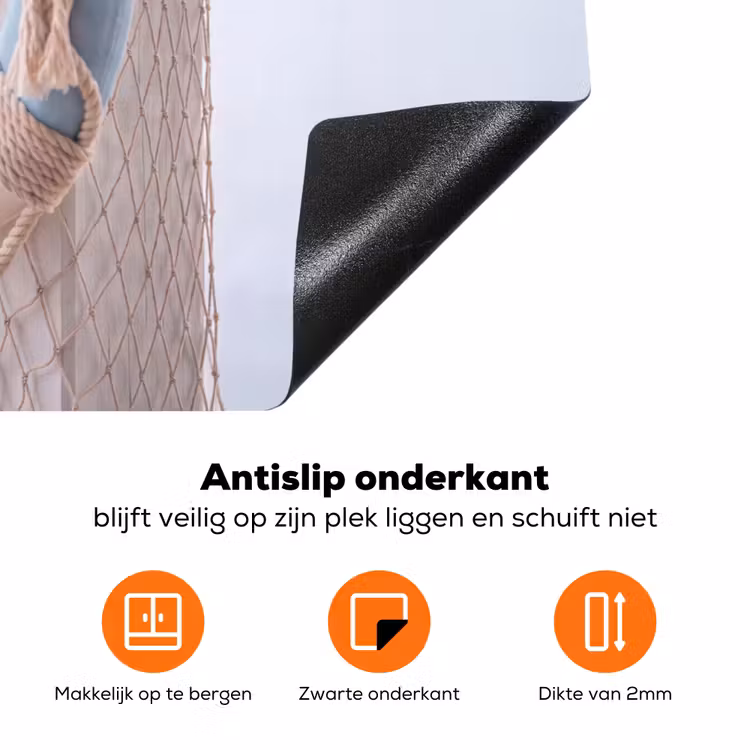 Reddingsboei - Maritiem - Welkom - Blauw - Wit Inductie beschermer vinyl 3mm klein -zzzzzzz-td-onderkant