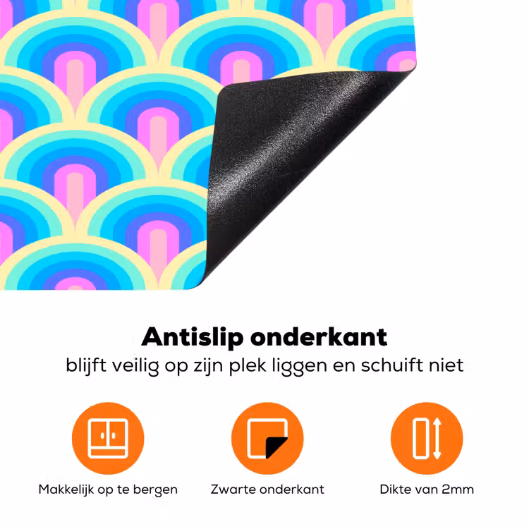 Regenbogen - Waaier - Vrolijk Inductie beschermer vinyl 3mm klein 276 -zzzzzzz-td-onderkant