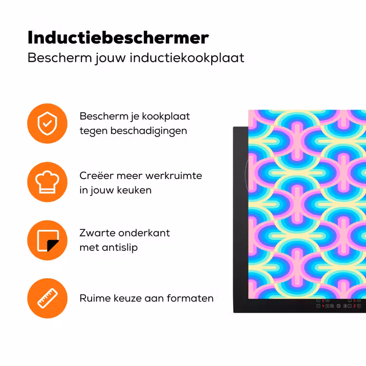 Regenboog - Neon - Kleuren Inductie beschermer vinyl 3mm klein 276 -zzzzzzz-td-ups