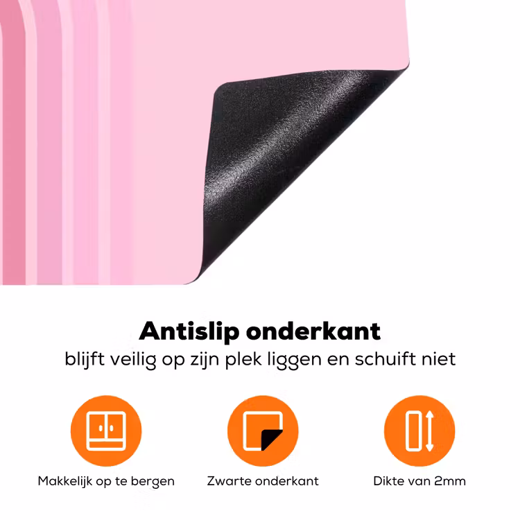 Regenboog - Roze - Abstract - Modern - Minimalistisch Inductie beschermer vinyl 3mm klein -zzzzzzz-td-onderkant