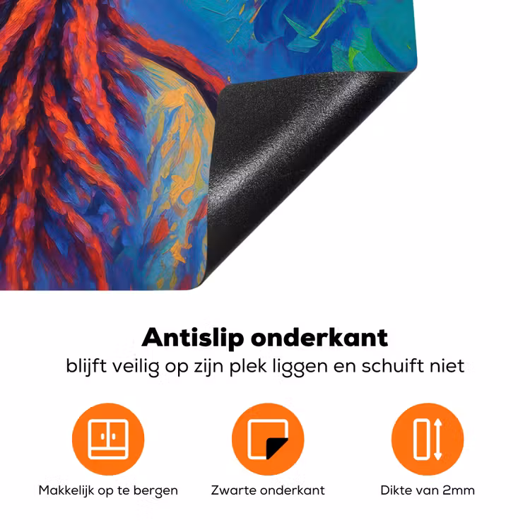 Regenboogkleuren - Man - schilderij Inductie beschermer vinyl 3mm klein -zzzzzzz-td-onderkant