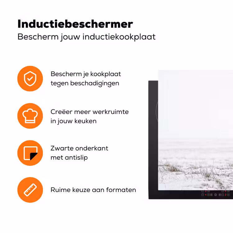 Rendier - Gewei - Sneeuw - Winter Inductie beschermer vinyl 3mm klein -zzzzzzz-td-ups