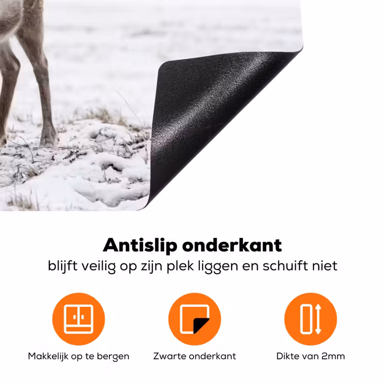 Rendier - Gewei - Sneeuw - Winter Inductie beschermer vinyl 3mm klein -zzzzzzz-td-onderkant