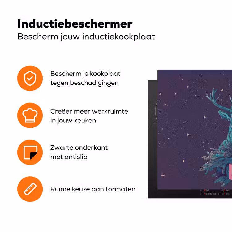 Rendier - Zonnebril - Neon - Kerstboom Inductie beschermer vinyl 3mm klein -zzzzzzz-td-ups