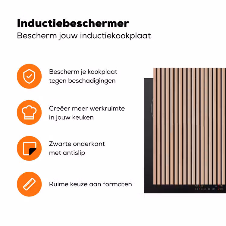 Retro - Hout - Plank - Naturel Inductie beschermer vinyl 3mm klein -zzzzzzz-td-ups