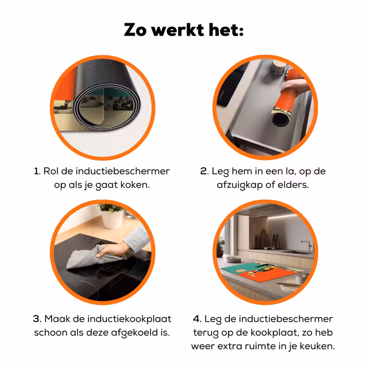 Retro - Jongen - Hond - Rood - Groen Inductie beschermer vinyl 3mm klein -zzzzzzz-td-werking