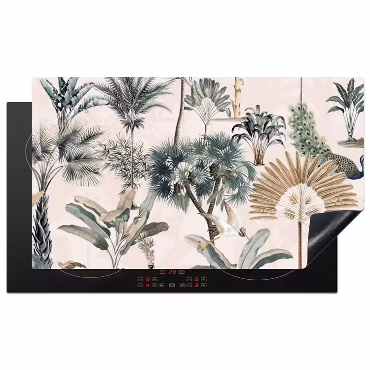 Retro - Jungle - Natuur - Dieren Inductie beschermer vinyl 3mm groot -3d