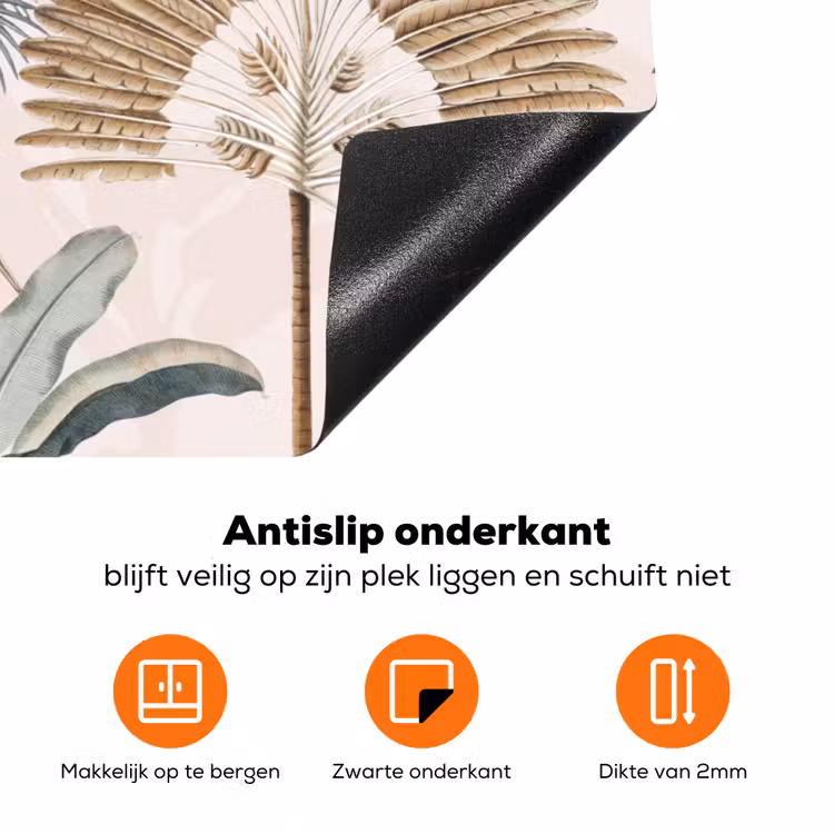 Retro - Jungle - Natuur - Dieren Inductie beschermer vinyl 3mm groot -zzzzzzz-td-onderkant