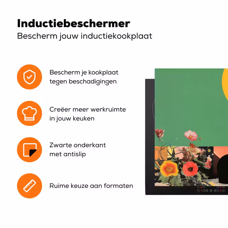 Retro - Meisje - Kat - Zon Inductie beschermer vinyl 3mm klein -zzzzzzz-td-ups