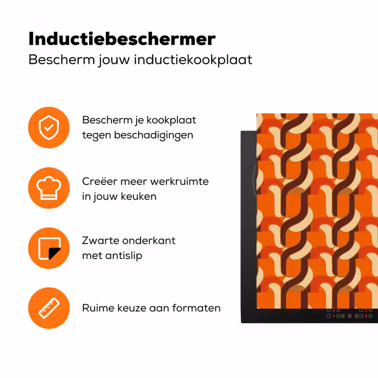 Retro - Modern - Kleurrijk Inductie beschermer vinyl 3mm klein 276 -zzzzzzz-td-ups