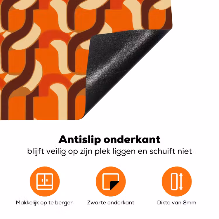 Retro - Modern - Kleurrijk Inductie beschermer vinyl 3mm klein 276 -zzzzzzz-td-onderkant
