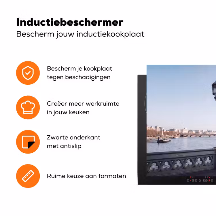 Reuzenrad - Londen - Stad - Architectuur - Brug Inductie beschermer vinyl 3mm klein -zzzzzzz-td-ups