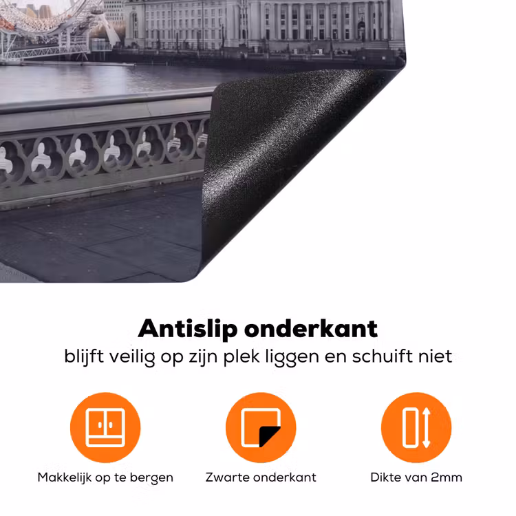 Reuzenrad - Londen - Stad - Architectuur - Brug Inductie beschermer vinyl 3mm klein -zzzzzzz-td-onderkant