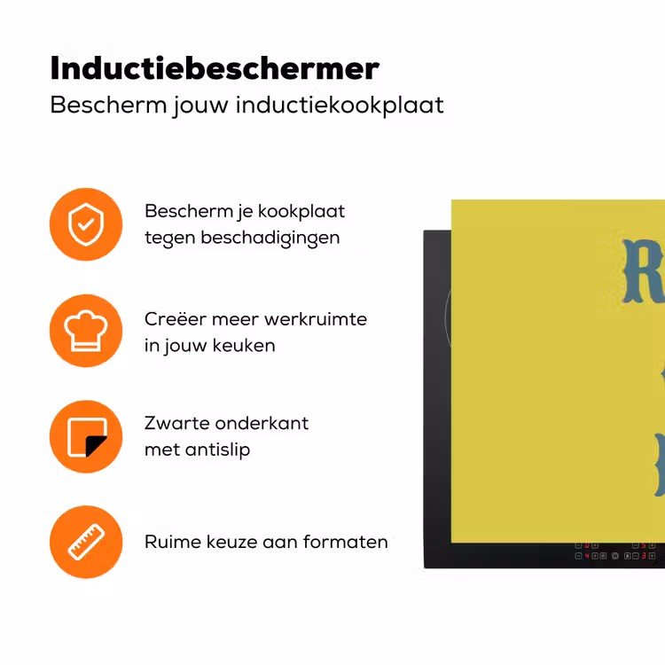 Ride or die - Geel - Blauw Inductie beschermer vinyl 3mm klein -zzzzzzz-td-ups