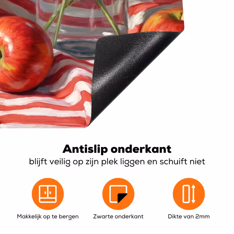 Inductiebeschermer - Rode bloemen - Vaas - Rode bloemen - Vaas Inductie beschermer vinyl 3mm klein
