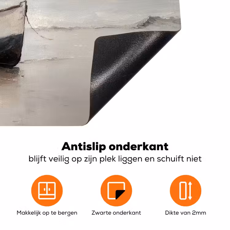 Roeiboot - Zee - Horizon Inductie beschermer vinyl 3mm klein -zzzzzzz-td-onderkant