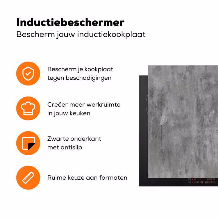 Roest - Beton - Patroon Inductie beschermer vinyl 3mm klein 276 -zzzzzzz-td-ups